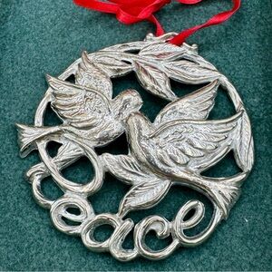 Lenox Pewter Peace Dove Ornament Kirk Stieff Collection, In Box